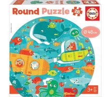 EDUCA Kulaté puzzle Hlubiny moře / 28 dílků / od 3 let