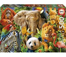 EDUCA Puzzle Koláž divokých zvířat / 500 dílků / od 11 let