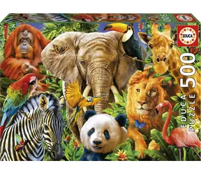 EDUCA Puzzle Koláž divokých zvířat / 500 dílků / od 11 let