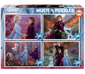 EDUCA Puzzle Ledové království 2 - 4v1 / (50 & 80 & 100 & 150 dílků) / od 5 let