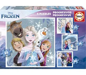 EDUCA Puzzle Ledové království 4v1 / (12 & 16 & 20 & 25 dílků) / od 3 let