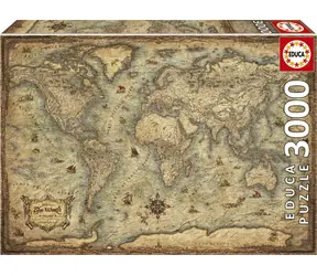 EDUCA Puzzle Mapa světa 3000 / dílků / od 14 let