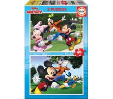 EDUCA Puzzle Mickey a přátelé / 2x48 dílků / od 3 let