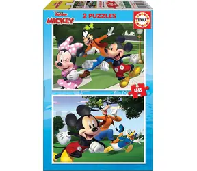 EDUCA Puzzle Mickey a přátelé / 2x48 dílků / od 3 let