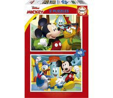 EDUCA Puzzle Mickey Mouse: Zábavní park / 2x48 dílků / od 4 let
