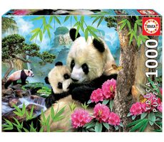 EDUCA Puzzle Panda s mládětem / 1000 dílků / od 14 let