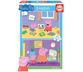 EDUCA Puzzle Prasátko Peppa / 2x20 dílků / od 3 let