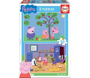EDUCA Puzzle Prasátko Peppa / 2x48 dílků / od 3 let