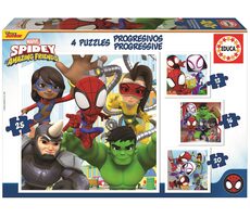 EDUCA Puzzle Spidey a jeho úžasní přátelé 4v1 / (12 & 16 & 20 & 25 dílků) / od 3 let