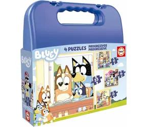 EDUCA Puzzle v kufříku Bluey 4v1 / (12 & 16 & 20 & 25 dílků) / od 3 let