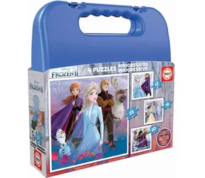 EDUCA Puzzle v kufříku Ledové království 2 - 4v1 (12 & 16 & 20 & 25 dílků) / od 3 let
