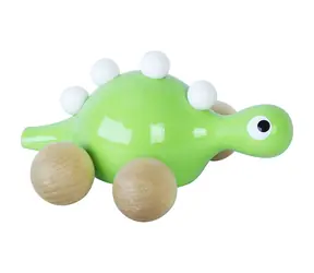 Vilac Dřevěný dinosaurus na kolečkách zelený / od 12 měsíců