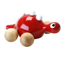 Vilac Dřevěný dinosaurus na kolečkách červený / od 12 měsíců