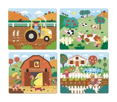 Vilac Dřevěné puzzle Farma 4 v 1 / od 2 let