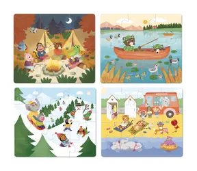 Vilac Dřevěné puzzle Dobrodružství 4v1 / od 2 let