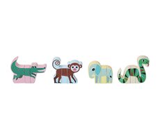 Vilac Dřevěné magnetické puzzle zvířátka Jungle / od 2 let