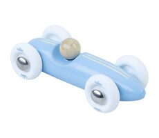 Vilac Dřevěné auto mini Grand prix vintage světle modré / od 2 let