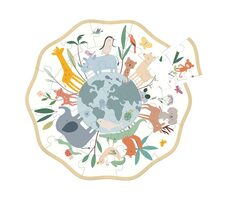Vilac Kulaté 24dílné puzzle Svět od Sarah Betz / od 2 let