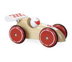 Vilac Závodní auto XL přírodní s bílým křídlem / od 3 let