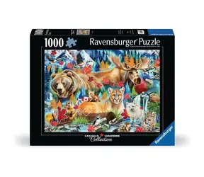 Ravensburger Puzzle: Divoké šelmy Kanady / 1000 dílků / od 14 let