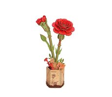 RoboTime 3D dřevěná skládačka Červený karafiát