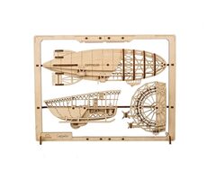 Ugears 2,5D dřevěné mechanické puzzle Vzducholoď Zeppelin
