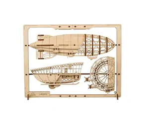 Ugears 2,5D dřevěné mechanické puzzle Vzducholoď Zeppelin