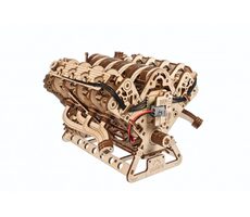 Ugears 3D dřevěné mechanické puzzle Motor V8