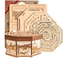 EscapeWelt 3D dřevěná skládačka hlavolamu Secret Maze Box / Obtížnost: lehká / od 14 let