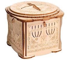 EscapeWelt 3D dřevěná skládačka hlavolamu Secret Lock Box / Obtížnost: lehká / od 14 let