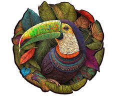EscapeWelt Dřevěné puzzle Tukan / 200 dílků /  Obtížnost: střední / od 8 let
