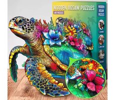 EscapeWelt Dřevěné puzzle Želva / 200 dílků /  Obtížnost: střední/ od 8 let
