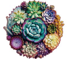 EscapeWelt Dřevěné puzzle Sukulenty / 500 dílků /  Obtížnost: střední / od 8 let