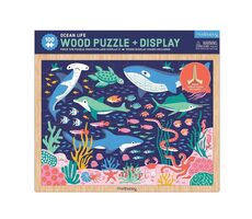 Mudpuppy Dřevěné puzzle: Život v oceánu + stojan / 100 dílků / od 5 let