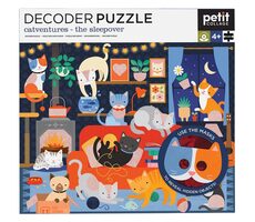 Petit Collage Puzzle kočky 100 ks s 3D brýlemi / 100 dílků / od 4 let