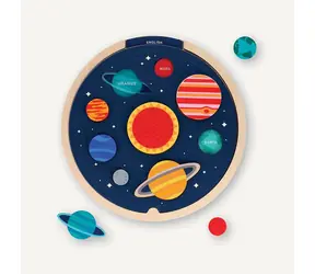 Petit Collage Vkládací puzzle vícejazyčné Sluneční Soustava / od 3 let