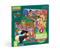 Mudpuppy Magnetické puzzle Safari a džungle / 2x20 dílků / od 4 let