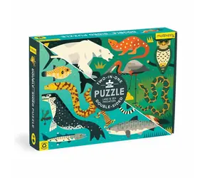 Mudpuppy Oboustranné puzzle Pozemní a mořští predátoři / 100 dílků / od 6 let