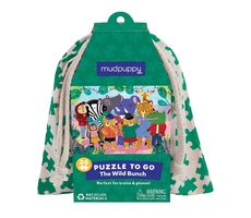 Mudpuppy Puzzle Divoká zvířata v látkovém pytlíku / 36 dílků / od 3 let