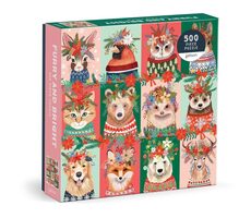 Galison Puzzle Vánoční chlupáči 500 dílků / od 3 let