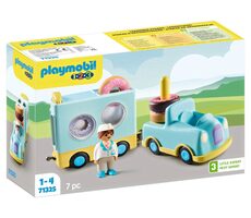 Playmobil® Junior 71702  Bláznivý Donut Truck s funkcí ukládání a třídění / Počet dílků: 7 / od 1 roku