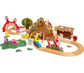 Bigjigs Rail Dřevěná vláčkodráha Příšerky / 50 dílků / od 3 let