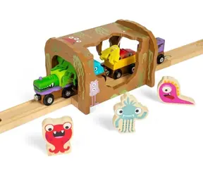 Bigjigs Rail Dřevěný tunel Příšerky / od 3 let
