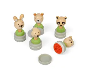 Bigjigs Toys Dřevěná inkoustová razítka Zvířátka 1 ks / od 3 let