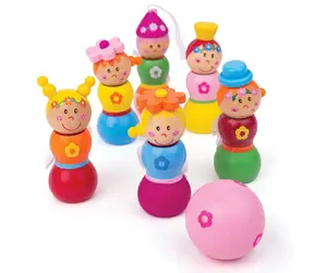 Bigjigs Toys Dřevěné kuželky Víly / od 3 let 