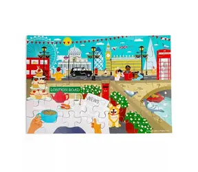 Bigjigs Toys Dřevěné podlahové puzzle Londýn / od 2 let / 48 dílků
