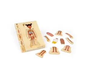 Bigjigs Toys Dřevěné puzzle Anatomie dívka / 26 dílků / od 3 let