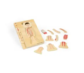 Bigjigs Toys Dřevěné puzzle Anatomie chlapec / 26 dílků / od 3 let