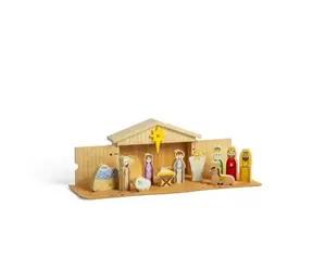 Bigjigs Toys Dřevěný Betlém / 13 dílků / od 2 let