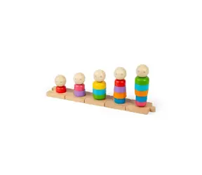 Bigjigs Toys Nasazování Duhová rodina / 25 dílků / od 12 měsíců
